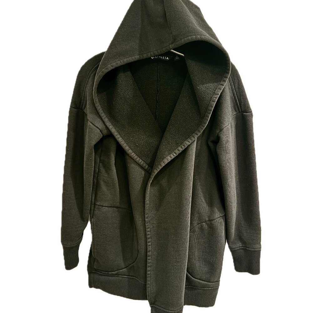 Athleta Prajna Wrap Hooded Open Sweatshirt - Black Size S